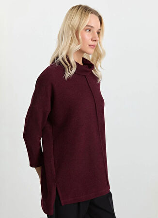 Selen Degaje Yaka Düz Bordo Kadın Bluz 25KSL8220