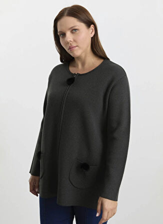 Selen Antrasit Kadın Hırka 25KSL4161