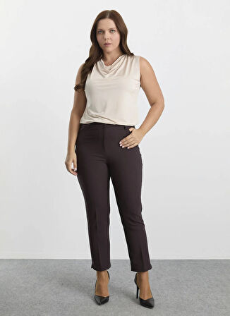 Selen Normal Bel Normal Kahve Kadın Pantolon 25KSL5458