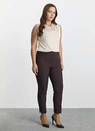 Selen Normal Bel Normal Kahve Kadın Pantolon 25KSL5458