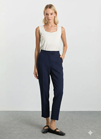 Selen Normal Bel Standart Lacivert Kadın Pantolon 25KSL5466