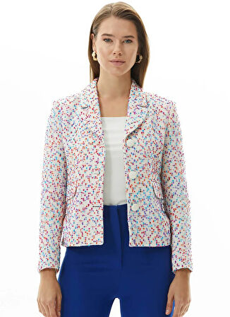 Selen Standart Ekru Kadın Ceket 25KSL1558