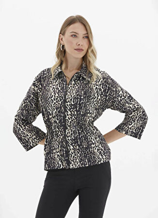 Selen Standart Siyah Kadın Ceket 25KSL1560