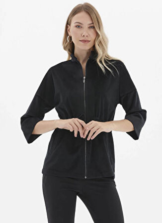 Selen Standart Siyah Kadın Ceket 25KSL1561