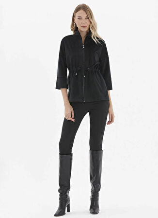 Selen Standart Siyah Kadın Ceket 25KSL1561