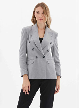 Selen Standart Gri Kadın Ceket 25KSL1563