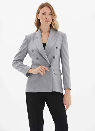 Selen Standart Gri Kadın Ceket 25KSL1563