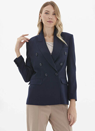 Selen Standart Lacivert Kadın Ceket 25KSL1563