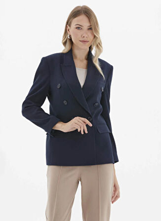 Selen Standart Lacivert Kadın Ceket 25KSL1563