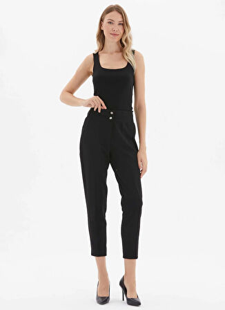 Selen Normal Bel Standart Siyah Kadın Pantolon 25KSL5482