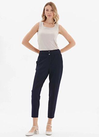 Selen Normal Bel Standart Lacivert Kadın Pantolon 25KSL5482