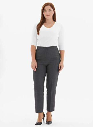 Selen Normal Bel Normal Gri Kadın Pantolon 25KSL5483