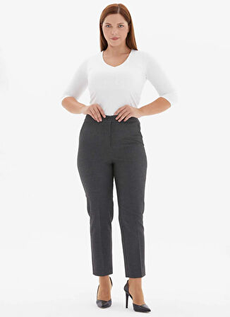 Selen Normal Bel Normal Gri Kadın Pantolon 25KSL5484