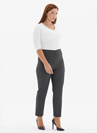 Selen Normal Bel Normal Gri Kadın Pantolon 25KSL5484