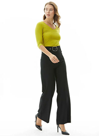 Selen Normal Bel Standart Siyah Kadın Pantolon 25KSL5486