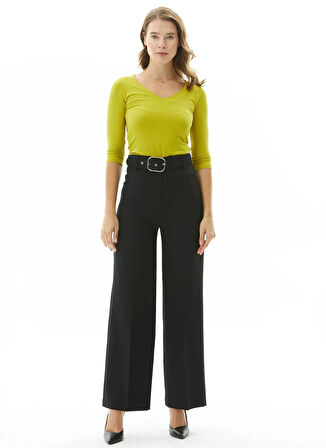 Selen Normal Bel Standart Siyah Kadın Pantolon 25KSL5486