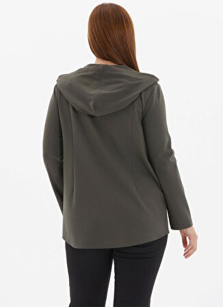 Selen Kapüşon Yaka Troklu Haki Kadın Bluz 25KSL8249