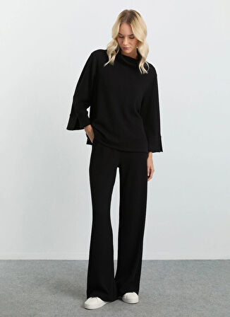 Selen Normal Bel Standart Siyah Kadın Pantolon 25KSL5490