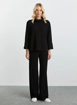 Selen Normal Bel Standart Siyah Kadın Pantolon 25KSL5490