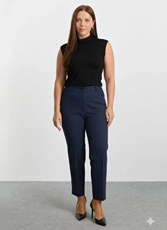 Selen Normal Bel Normal Lacivert Kadın Pantolon 25KSL5503