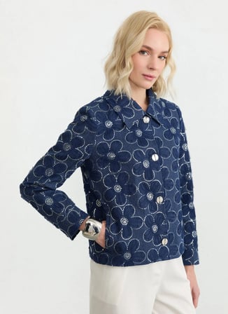 İndigo Kadın %100 Pamuk Standart Ceket 26YSL1580