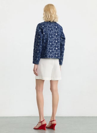 İndigo Kadın %100 Pamuk Standart Ceket 26YSL1580