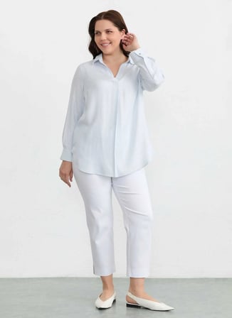 Selen Mavi Kadın Çizgili Bluz 26YSL8380