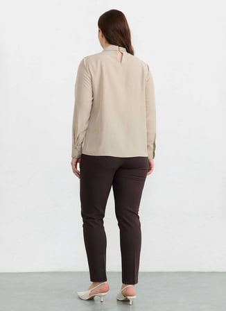 Bej Kadın Modal Karışımlı Bluz 26YSL8375