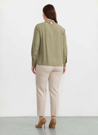Haki Kadın Modal Karışımlı Bluz 26YSL8375