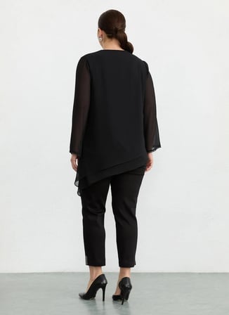 Selen Siyah Kadın Taşlı Bluz 26YSL8374