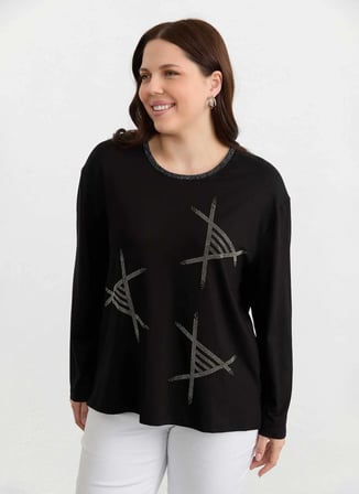 Selen Siyah Kadın Taşlı Bluz 26YSL8393