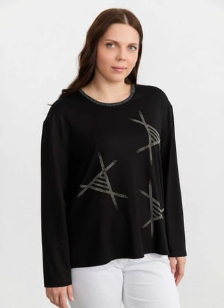 Selen Siyah Kadın Taşlı Bluz 26YSL8393