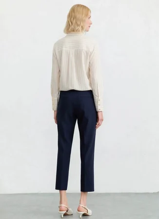 Selen Bej Kadın Çizgili Standart Fit Bluz 26YSL8394