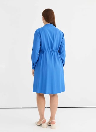 Selen Mavi Kadın Gömlek Elbise 26YSL7790