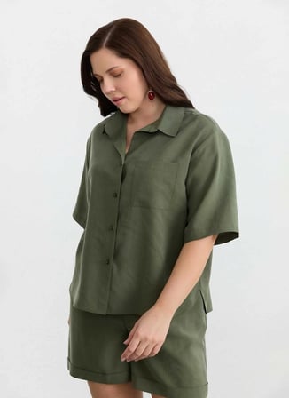 Selen Haki Kadın Gömlek 26YSL8434
