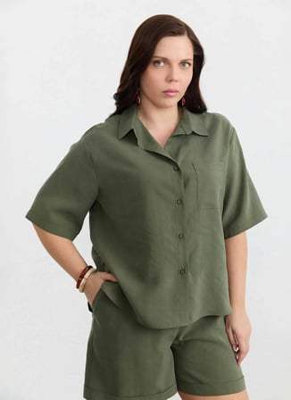 Selen Haki Kadın Gömlek 26YSL8434