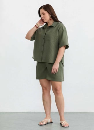 Selen Haki Kadın Basic Şort 26YSL5600