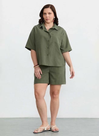 Selen Haki Kadın Basic Şort 26YSL5600