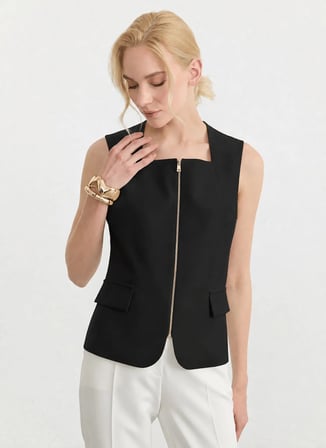 Selen Siyah Kadın Yelek 26YSL2092