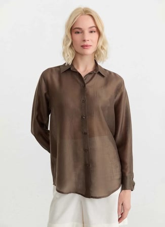 Yeşil Kadın Lyocell Karışımlı Bluz 26YSL8435