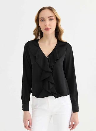 Selen Siyah Kadın Bluz 26YSL8408