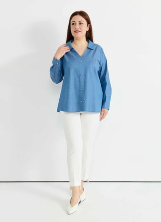 İndigo Kadın %100 Pamuk Bluz 26YSL8428