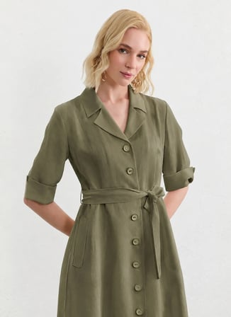 Selen Haki Kadın Elbise 26YSL7821