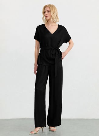 Selen Siyah Kadın Pantolon 26YSL5602