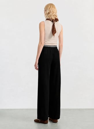 Selen Siyah Kadın %100 Keten Pantolon 26YSL5622