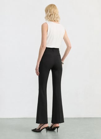 Selen Siyah Kadın İspanyol Paça Pantolon 26YSL5623
