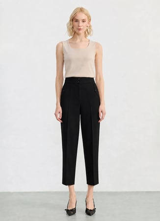 Selen Siyah Kadın Pantolon 26YSL5624