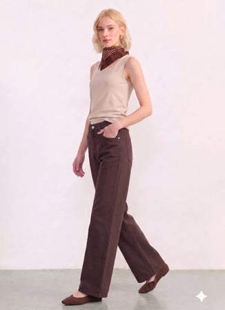 Siyah Kadın Pamuklu Pantolon 26YSL5627