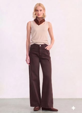 Siyah Kadın Pamuklu Pantolon 26YSL5627