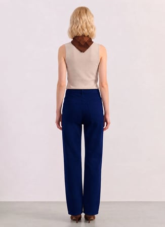 Selen Lacivert Kadın İspanyol Paça Pantolon 26YSL5627